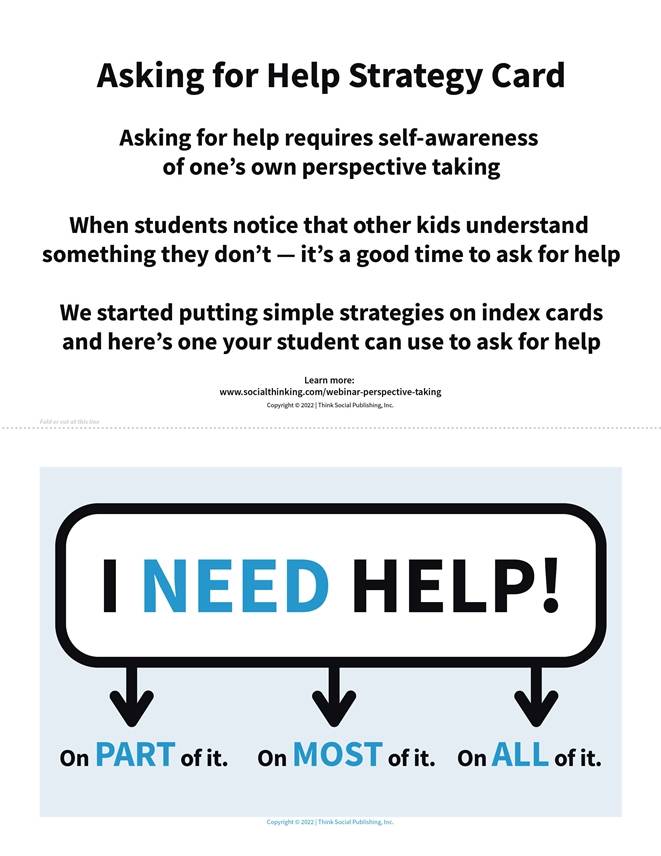 Asking for Help Strategy Card
