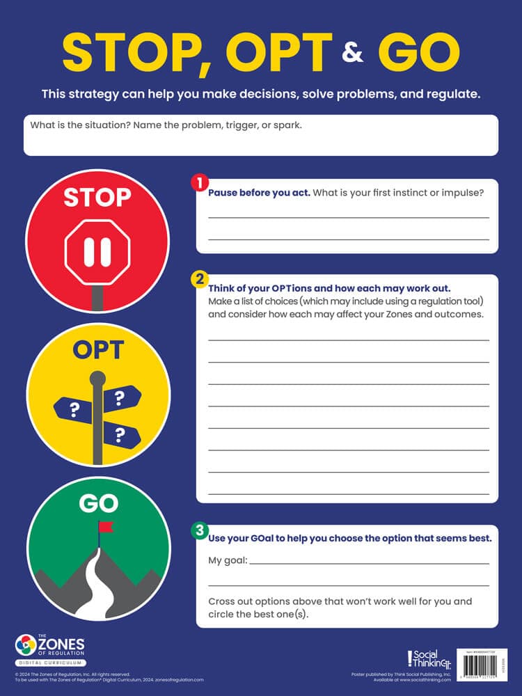 Zones STOP, OPT & GO poster (dry-erase)