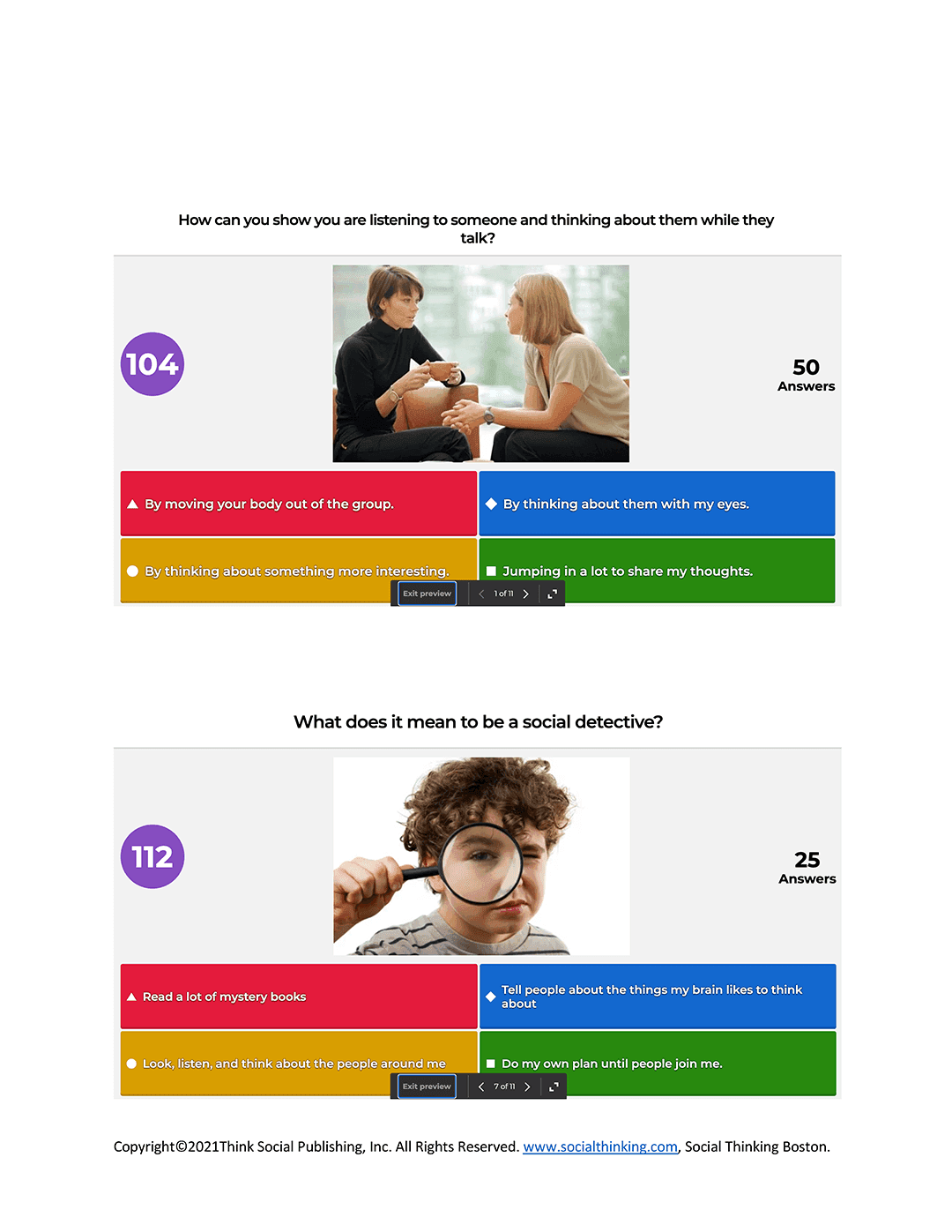 Social Thinking Vocabulary Kahoot - Online Trivia