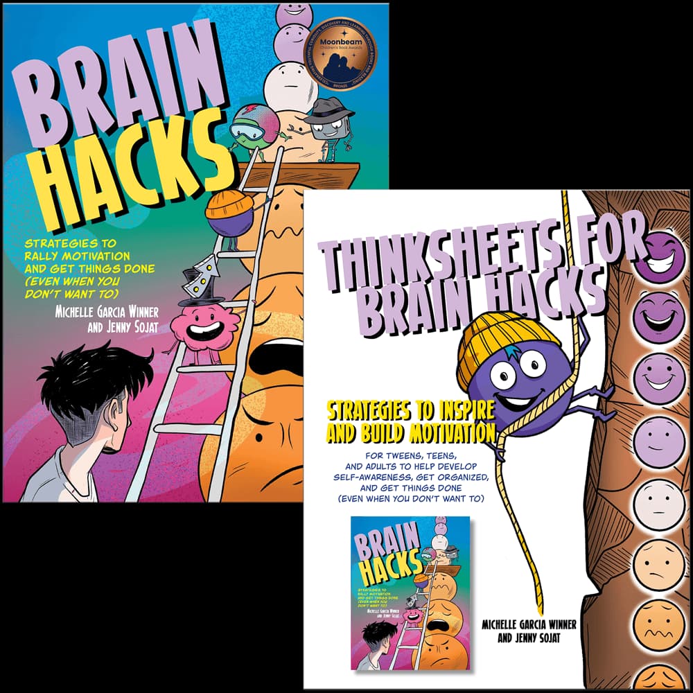 Brain Hacks Graphic Novel and Thinksheets Book Bundle